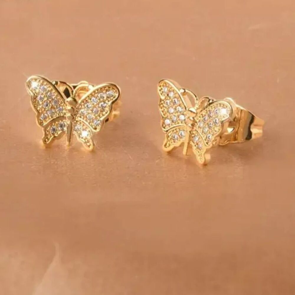 "Winona" 18k Sparkle Luxe CZ  Butterfly Stud Earrings